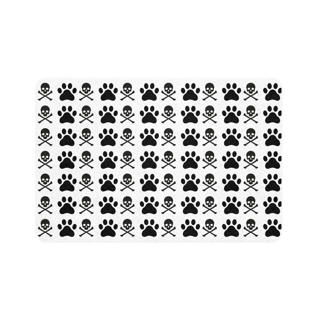 Skull & Crossbones Dog Food Mat, Non-Slip Pet Bowl Placemat