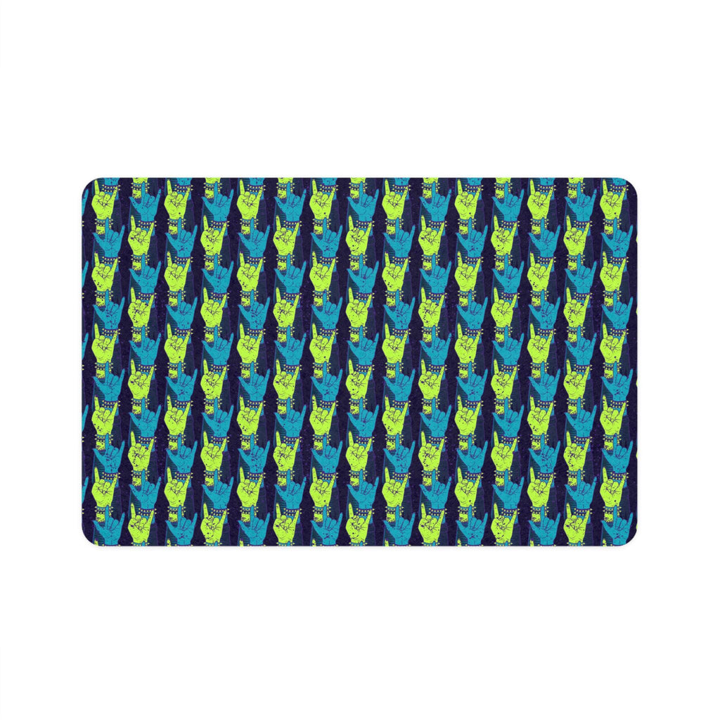 Rock Horns Dog Feeding Mat, Edgy Pet Mealtime