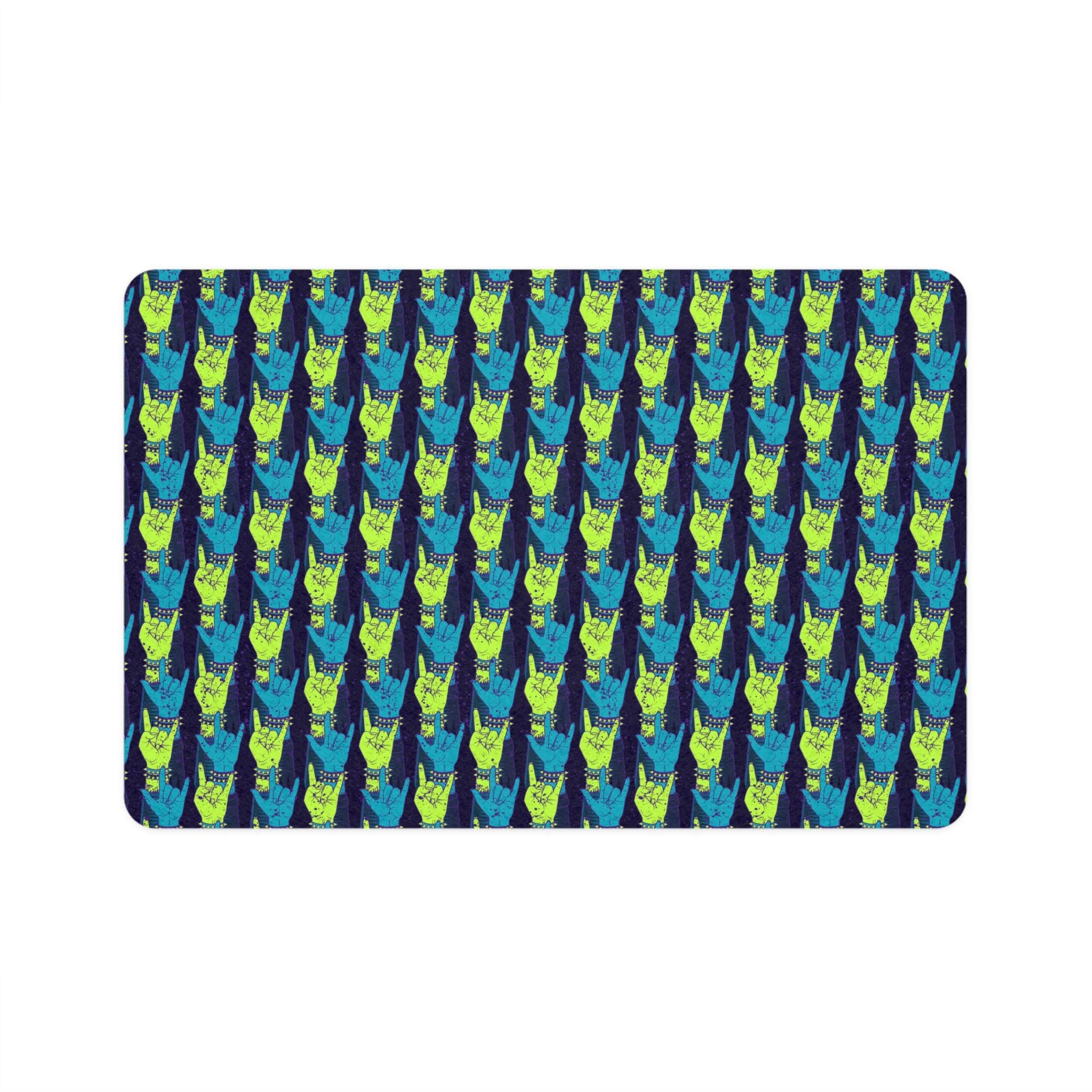 Rock Horns Dog Feeding Mat, Edgy Pet Mealtime