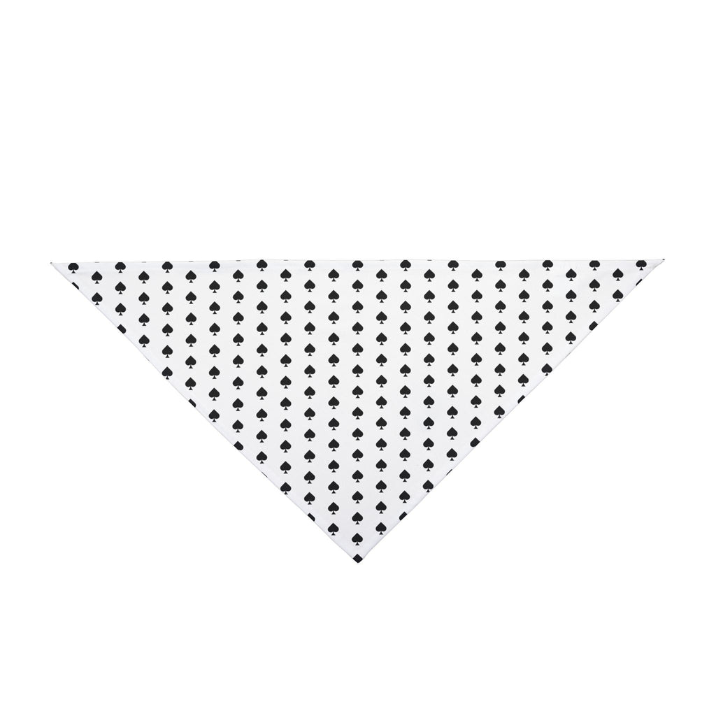 Ace of Spades Dog Bandana, White & Black, Over the Collar