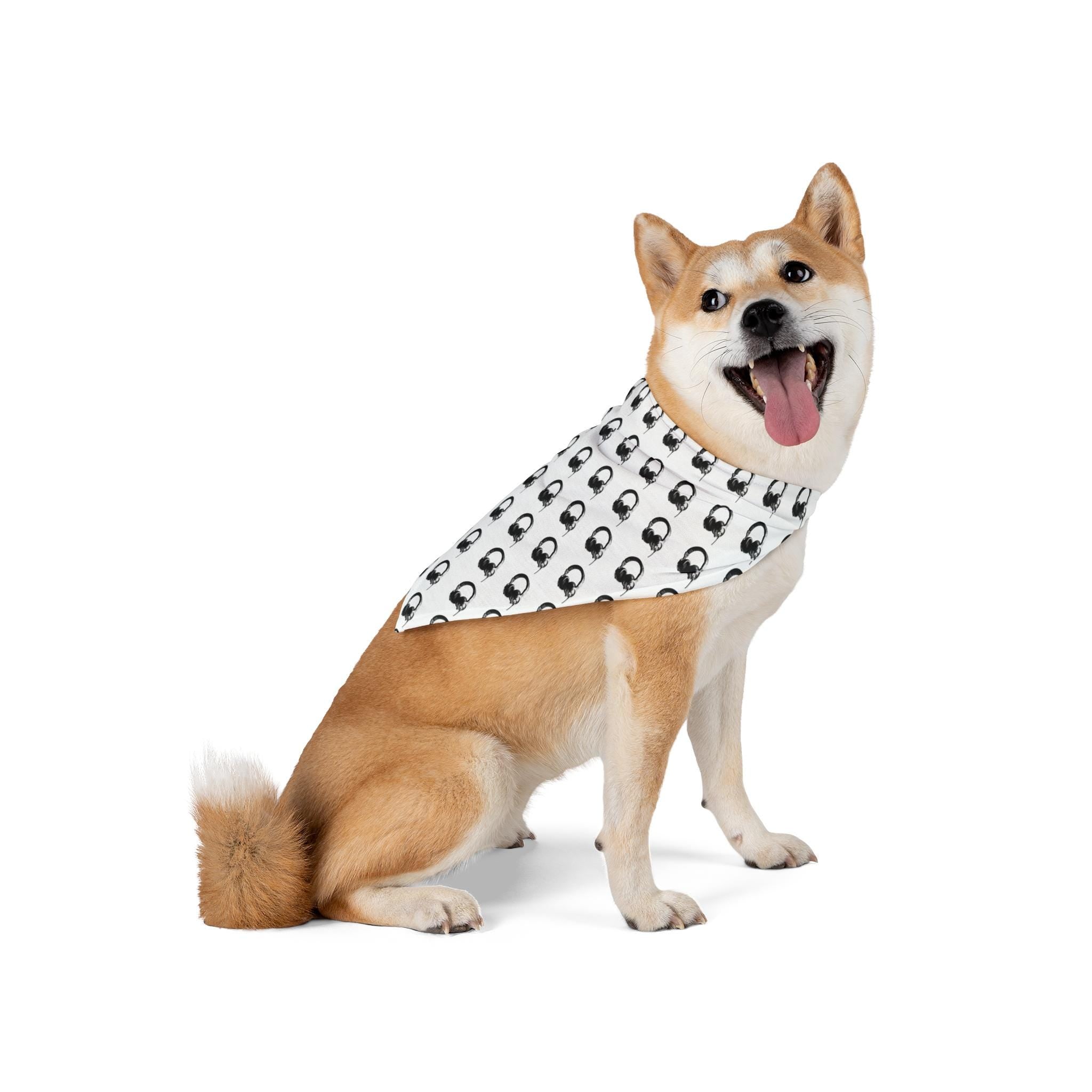 Headphones Dog Bandana, Music Lover Pet Scarf