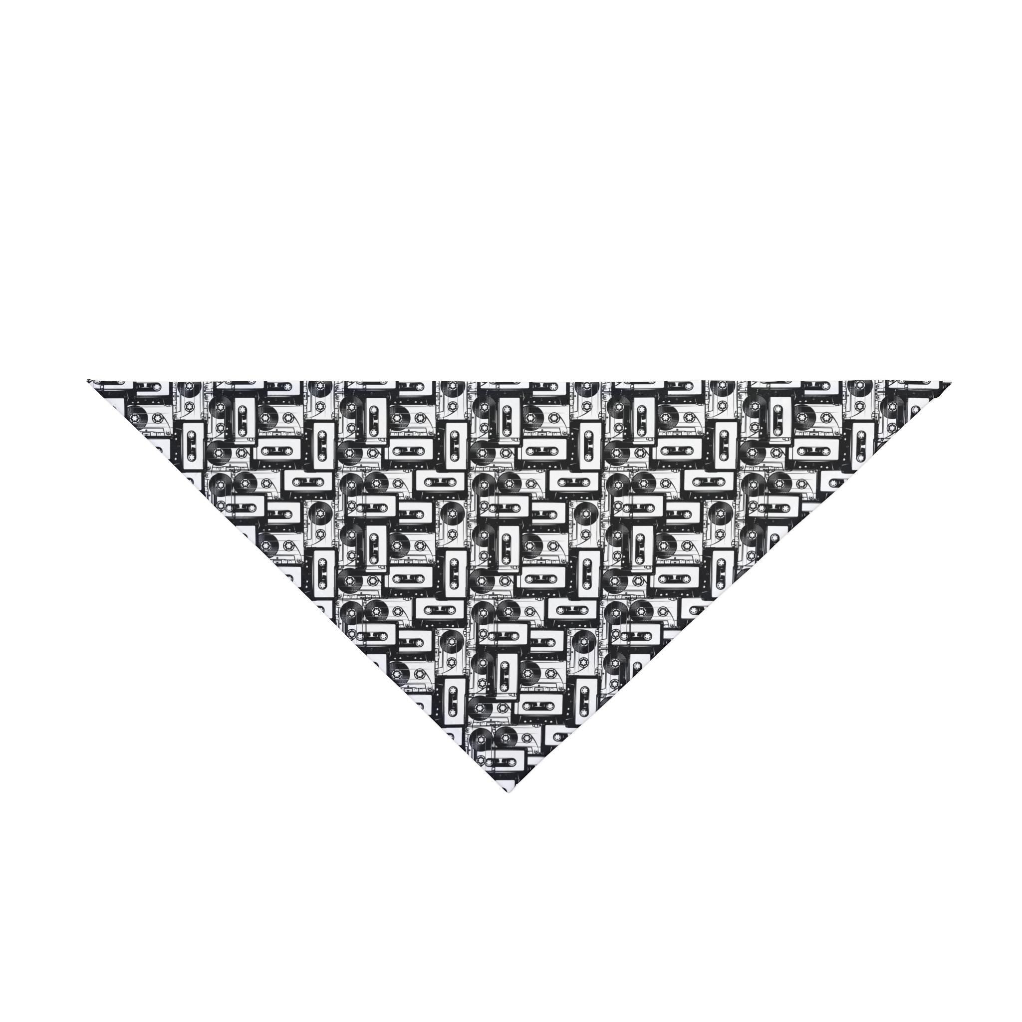 Retro Cassette Tape Dog Bandana, Music Lover Pet Scarf