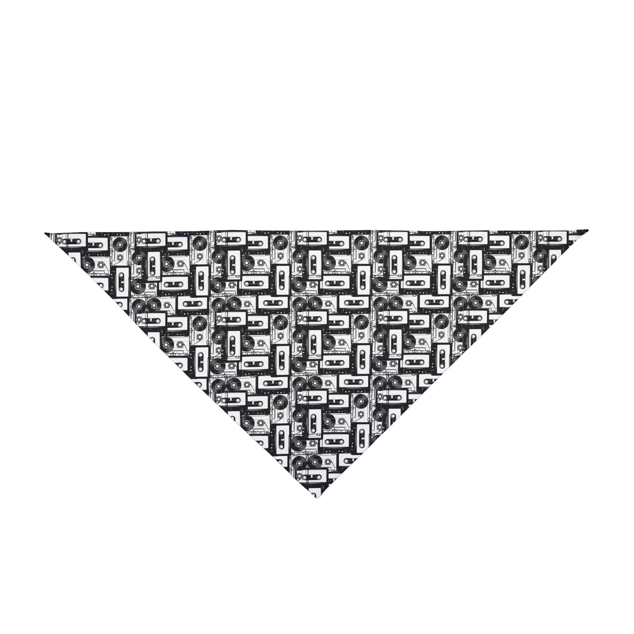 Retro Cassette Tape Dog Bandana, Music Lover Pet Scarf
