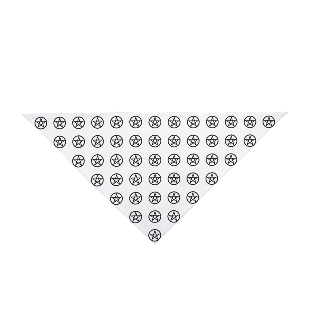 Black Pentagram Pattern Pet Bandana | Repeating Star Pentacle Print
