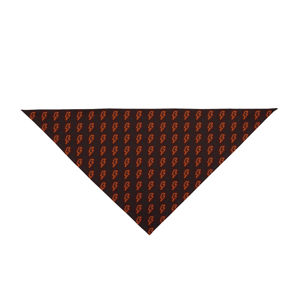 Black Dog Bandana with Orange Lightning Bolts, Pet Scarf