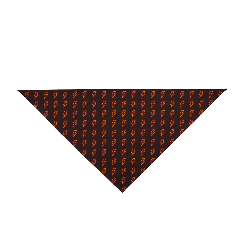 Black Dog Bandana with Orange Lightning Bolts, Pet Scarf