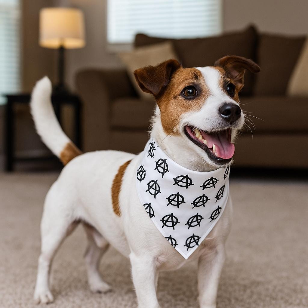 Anarchy Symbol Dog Bandana - Rock Punk Style Pet Accessory