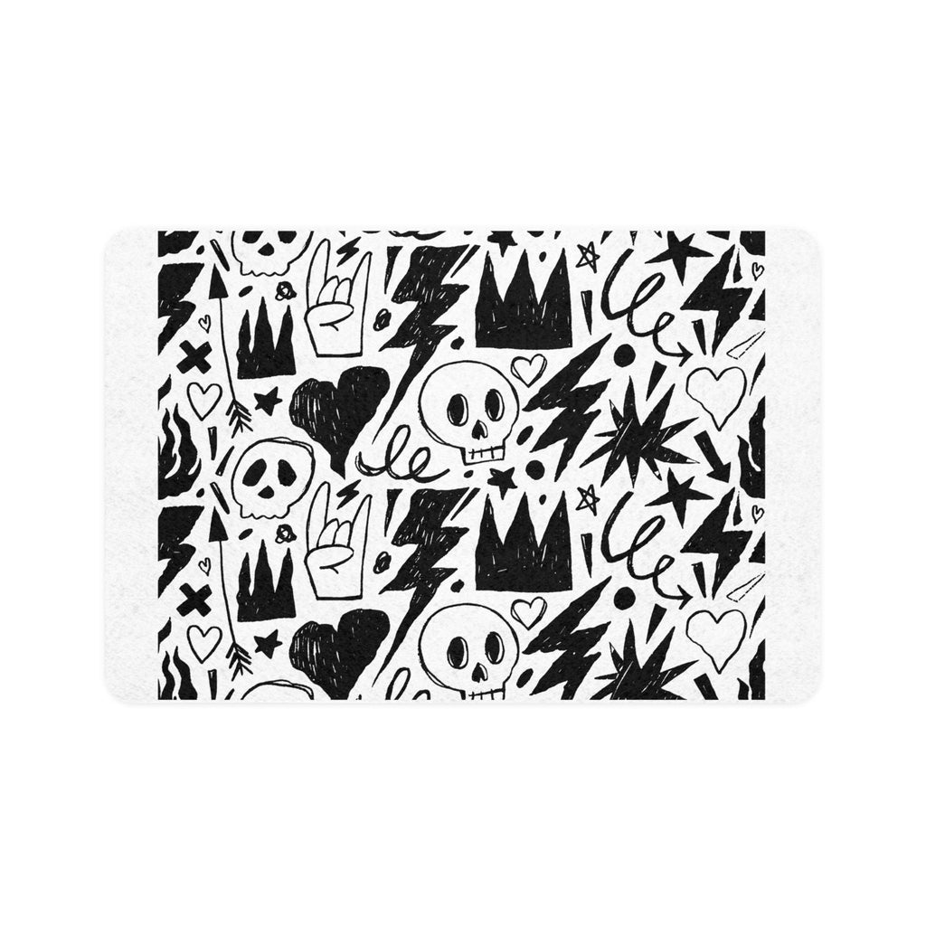 Skull Crown Lightning Dog Pet Food Mat | Waterproof Bowl Placemat