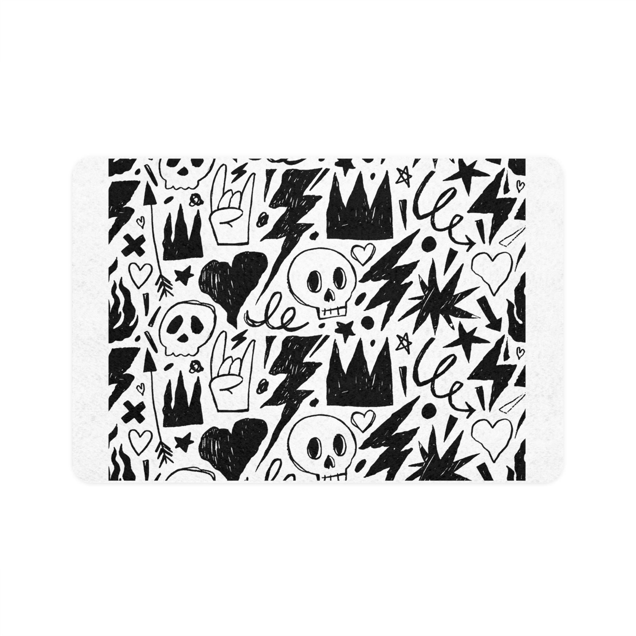 Skull Crown Lightning Dog Pet Food Mat | Waterproof Bowl Placemat