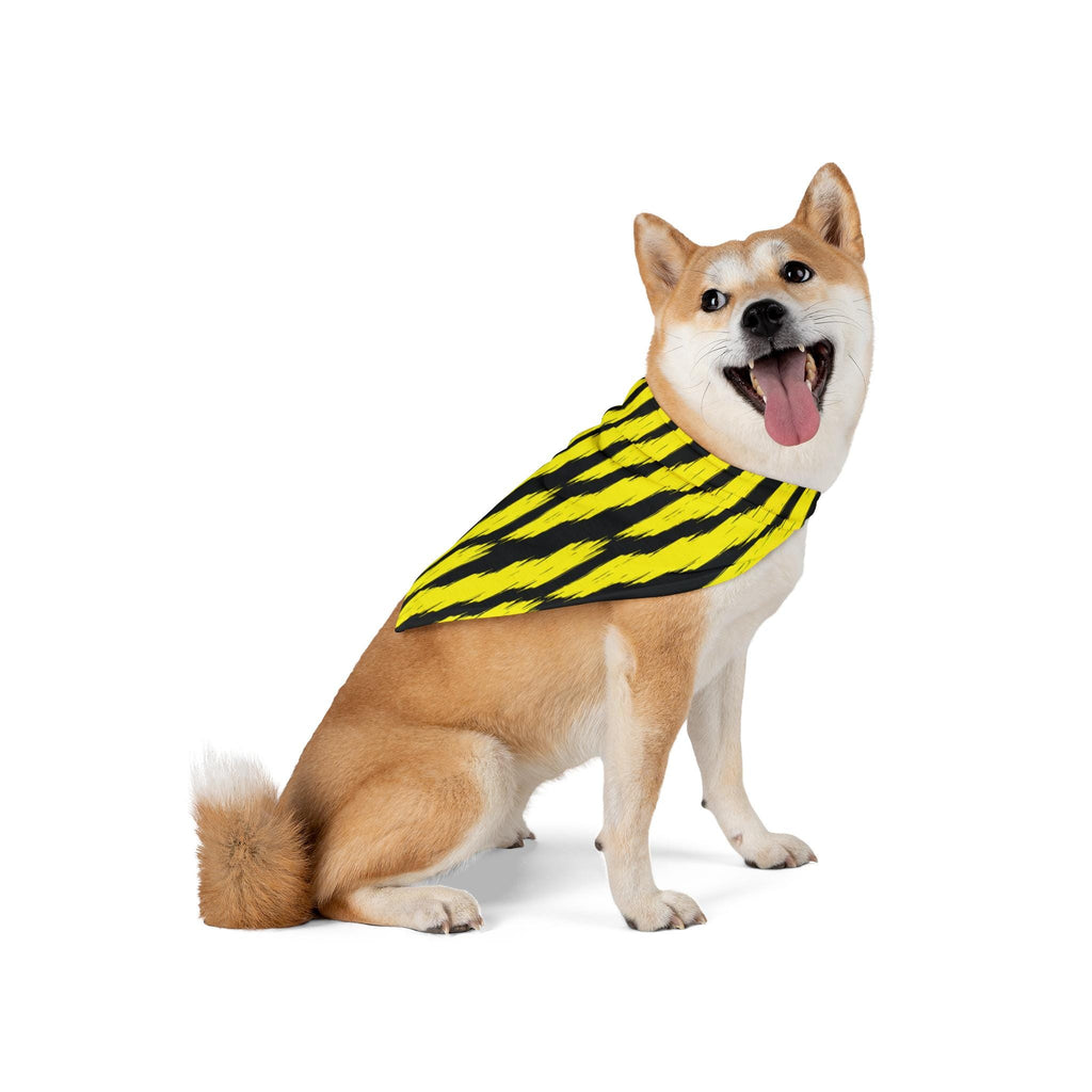 Yellow Black Tiger Stripe Pet Bandana | Animal Print Dog Bandana