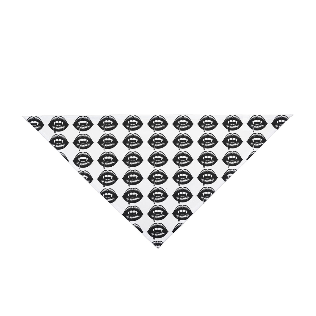 Vamp Lip Print Pet Bandana | Monochrome Repeat Pattern