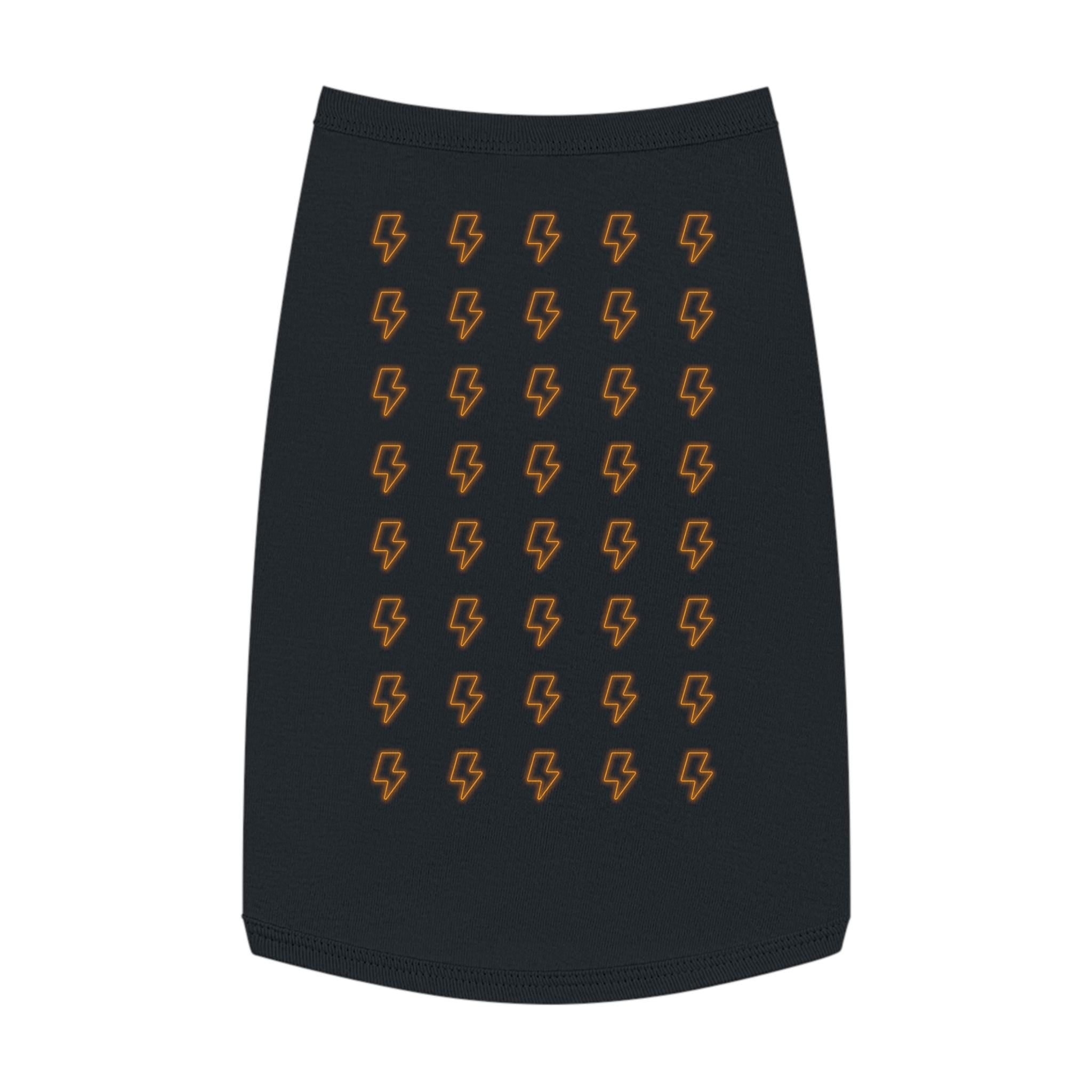 Orange Lightning Bolt Pattern Pet Tank Top | Small Dog Shirt
