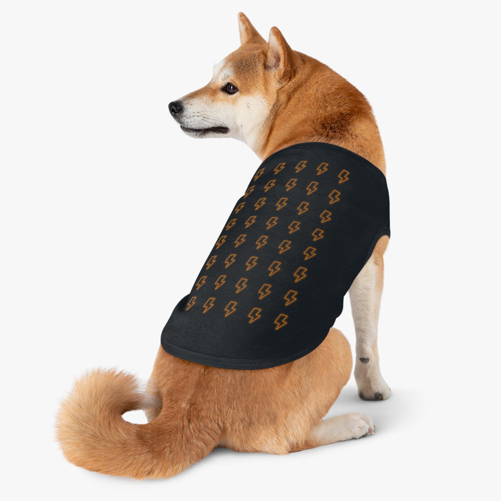 Orange Lightning Bolt Pattern Pet Tank Top | Small Dog Shirt