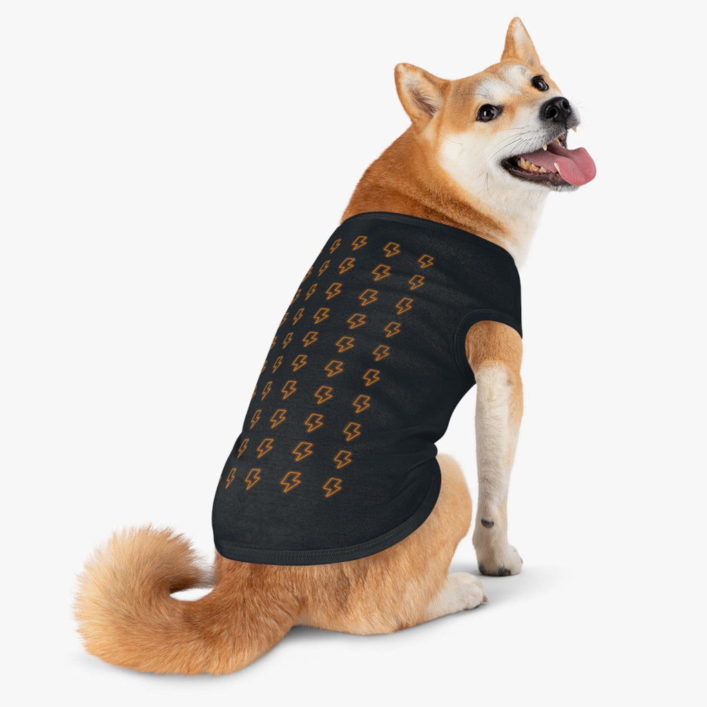Orange Lightning Bolt Pattern Pet Tank Top | Small Dog Shirt