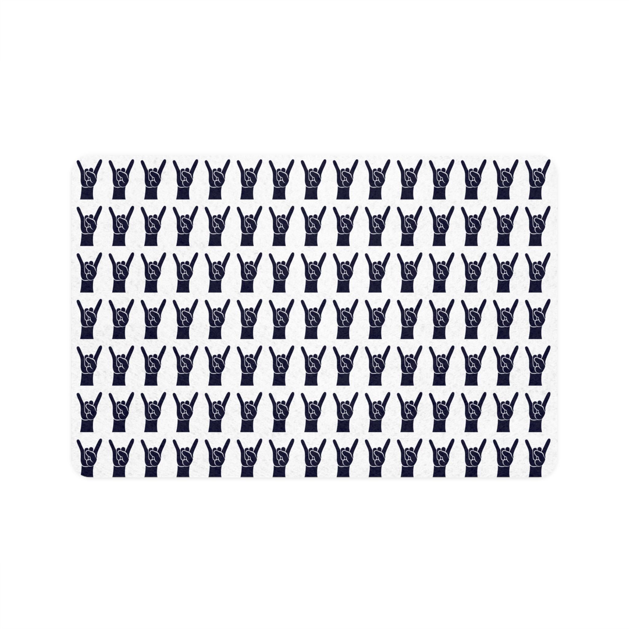 Rock Hands print pattern Pet Food Mat
