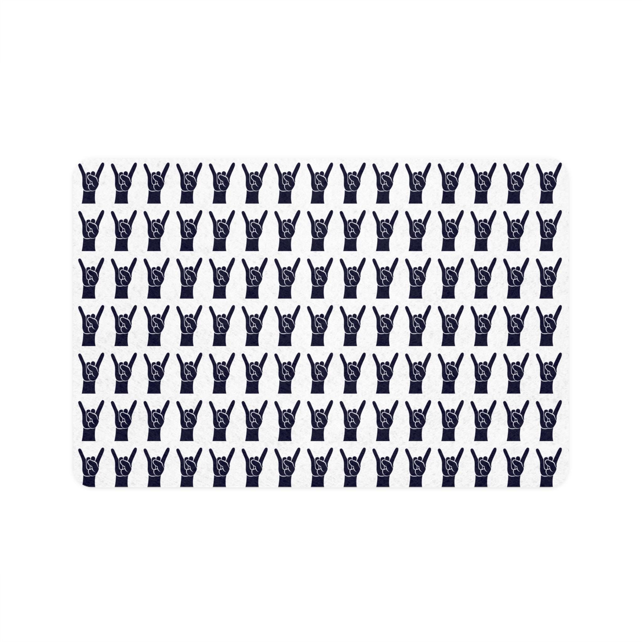 Rock Hands print pattern Pet Food Mat