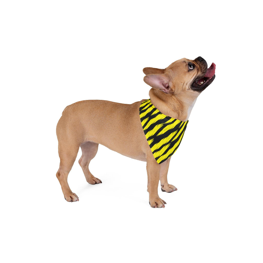 Yellow Black Tiger Stripe Pet Bandana | Animal Print Dog Bandana
