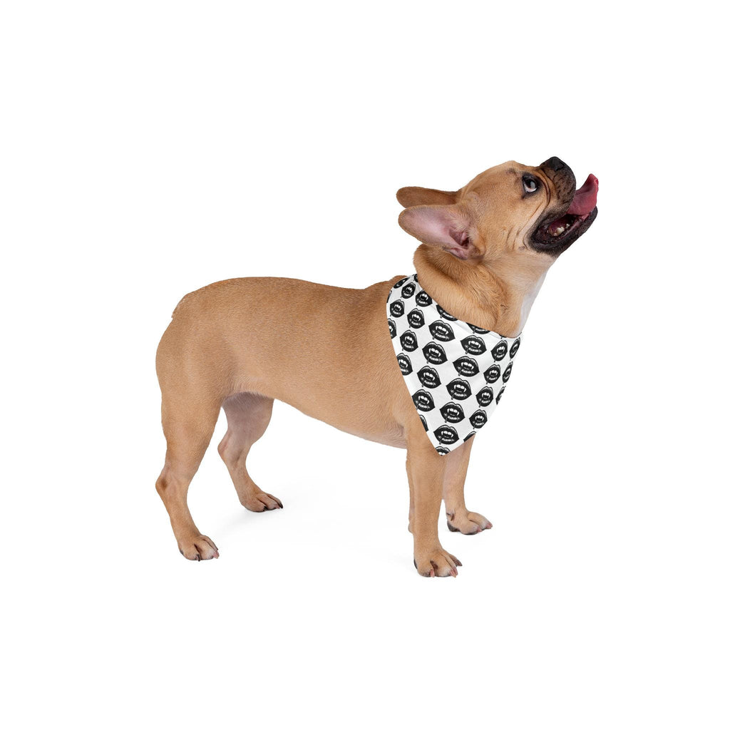 Vamp Lip Print Pet Bandana | Monochrome Repeat Pattern