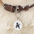 Rocking Dog Bass Player Pet Tag | Round Dog ID Charm