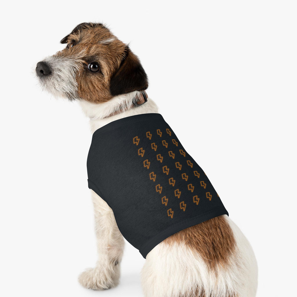 Orange Lightning Bolt Pattern Pet Tank Top | Small Dog Shirt