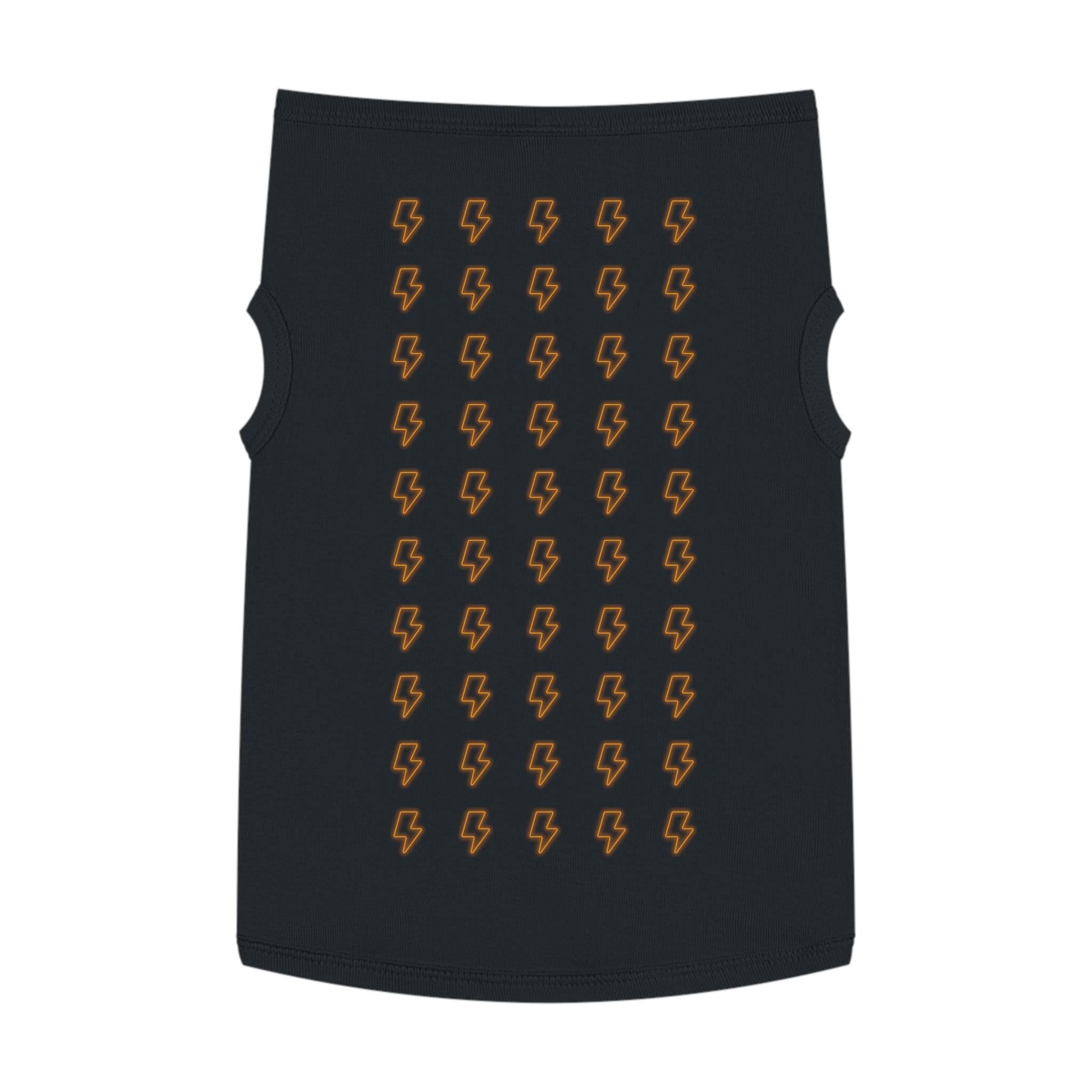 Orange Lightning Bolt Pattern Pet Tank Top | Small Dog Shirt