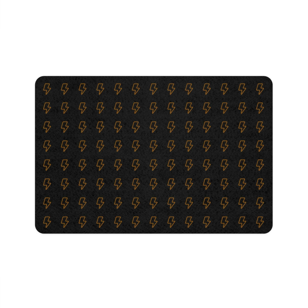 Neon Lightning Bolt Pattern Pet Mat 12x18 | Non-Slip Food Mat