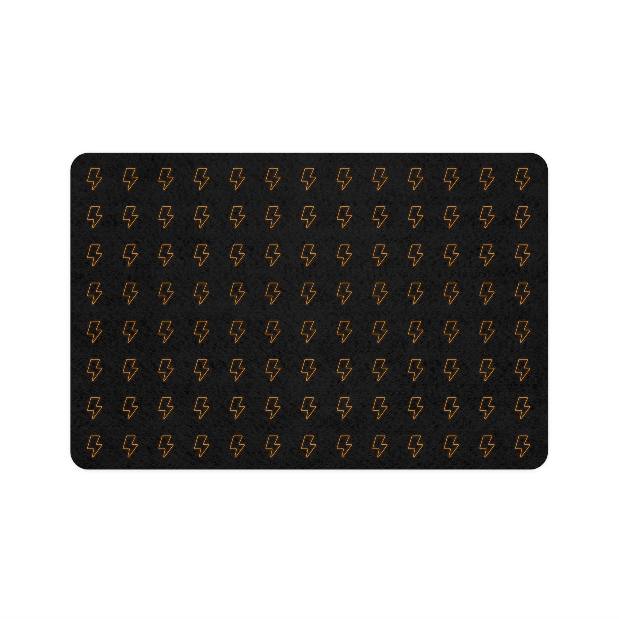 Neon Lightning Bolt Pattern Pet Mat 12x18 | Non-Slip Food Mat