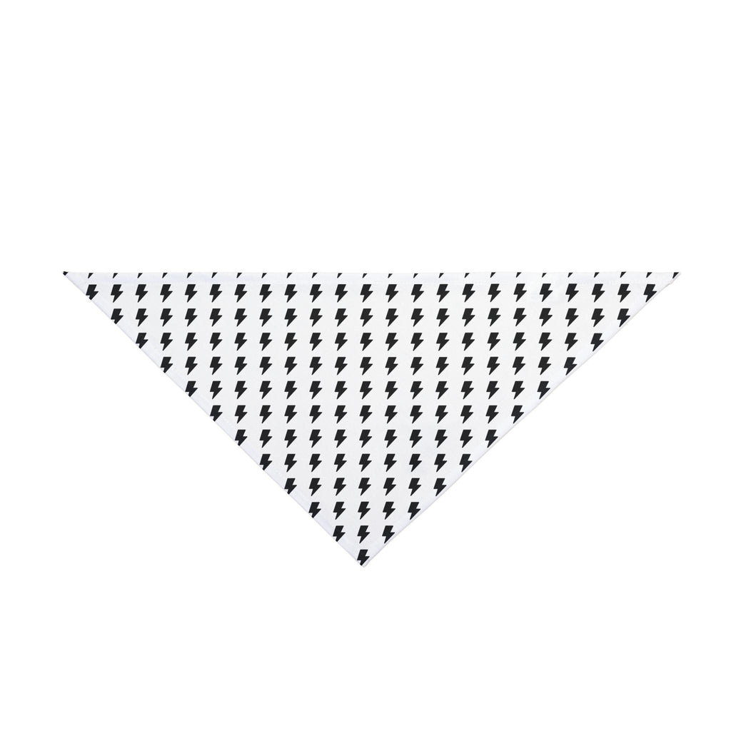 Black Lightning Bolt Pet Bandana | Modern Dog Cat Accessory, Polyester