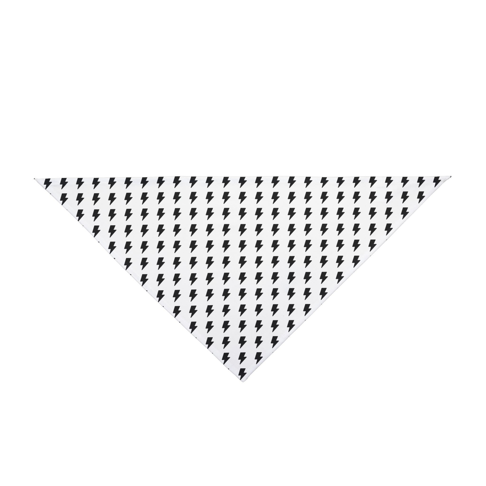 Black Lightning Bolt Pet Bandana | Modern Dog Cat Accessory, Polyester
