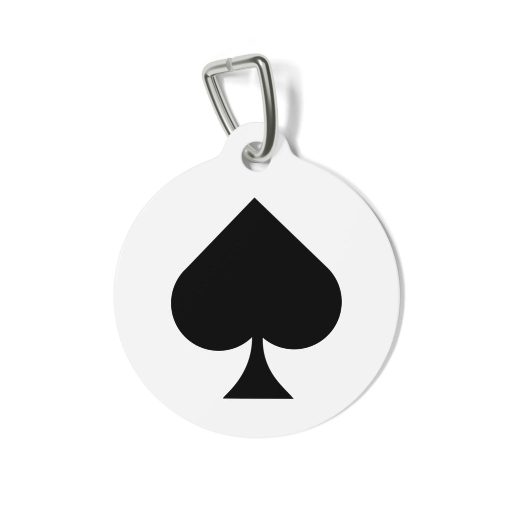 Personalised Ace of Spades Icon Pet Tag | Round Metal Dog ID Tag