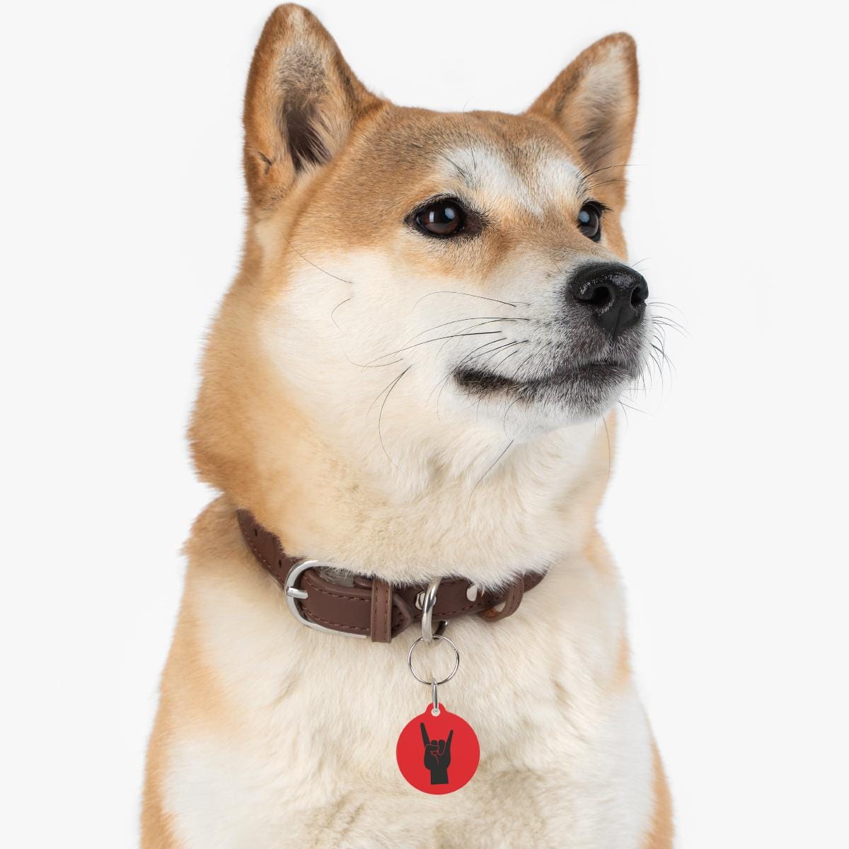 Rock Hand Dog Collar Charm | Punk Pet Tag, Alt Music Accessory