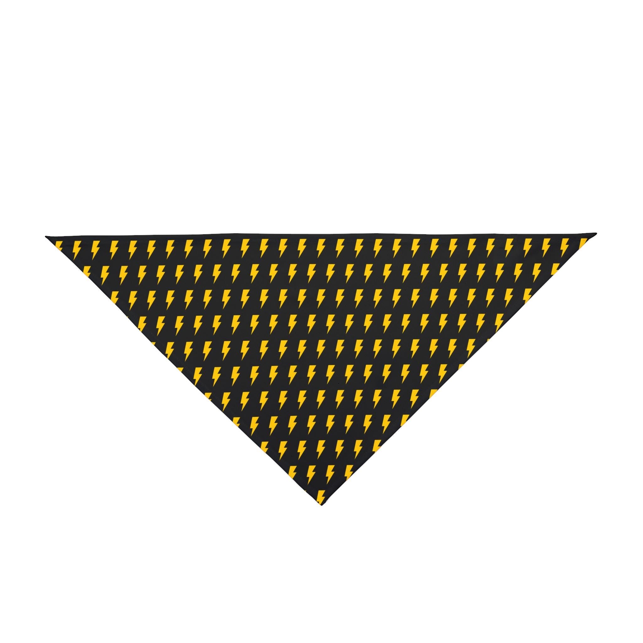 Black Lightning Bolt Dog Bandana – Yellow Electric Pet Scarf
