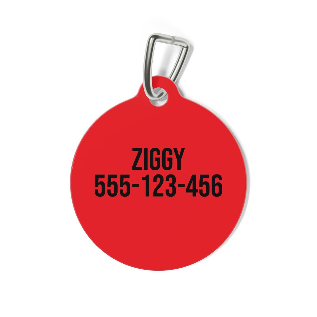 Personalized Lightning Bolt Dog Tag: Custom Pet ID Name, Phone Number Metal Tag
