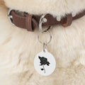 Personalised Black Rose Illustration Pet Tag | Floral Dog Cat ID Tag