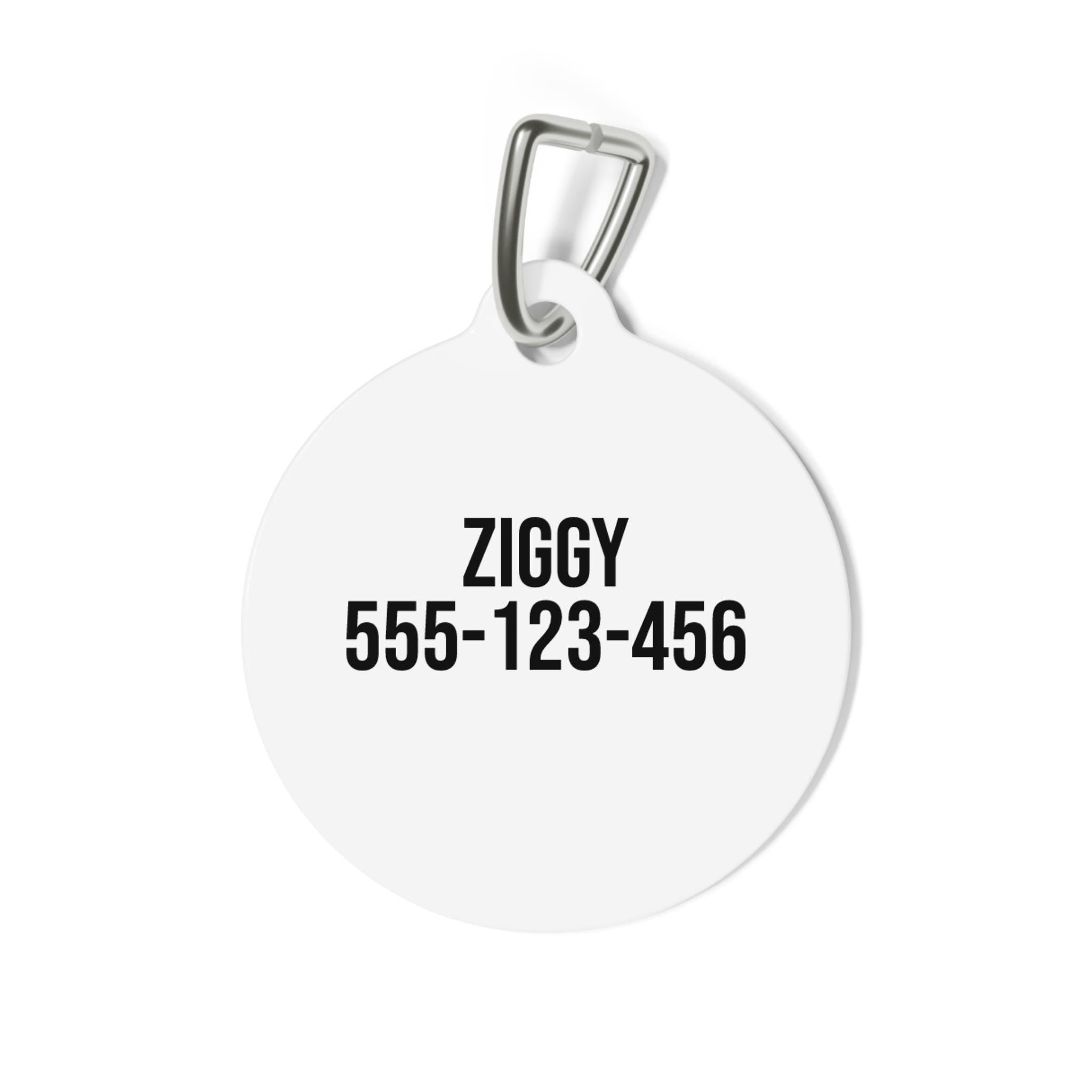 Personalised Black Rose Illustration Pet Tag | Floral Dog Cat ID Tag