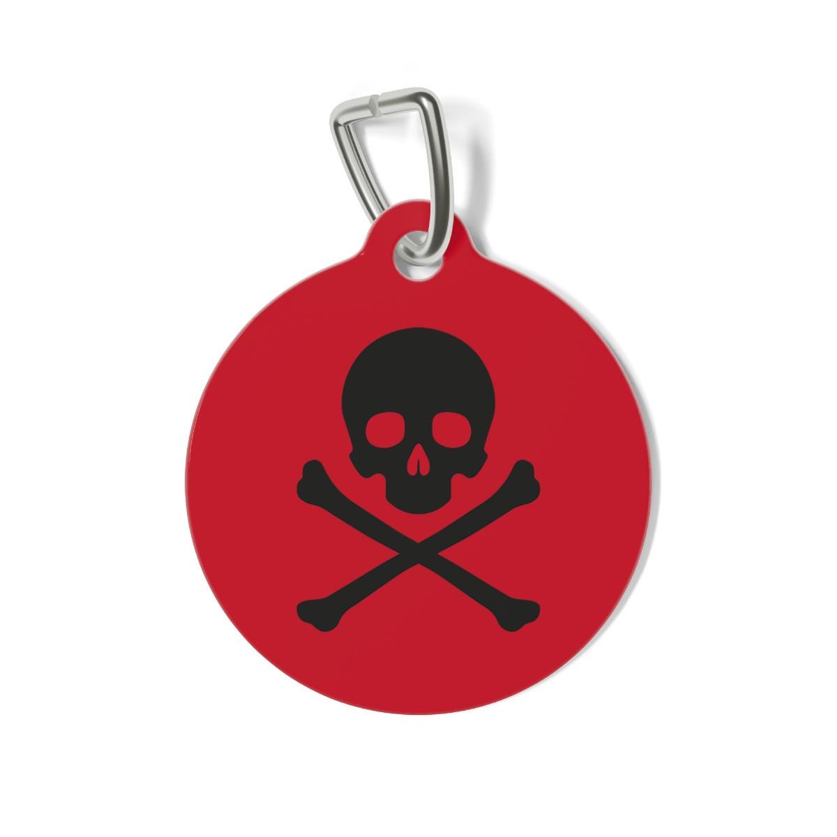 Skull & Crossbones Pet Tag | Round Double-Sided Rock ID Charm