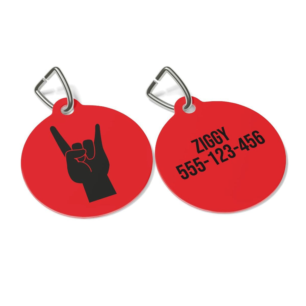 Rock Hand Dog Collar Charm | Punk Pet Tag, Alt Music Accessory