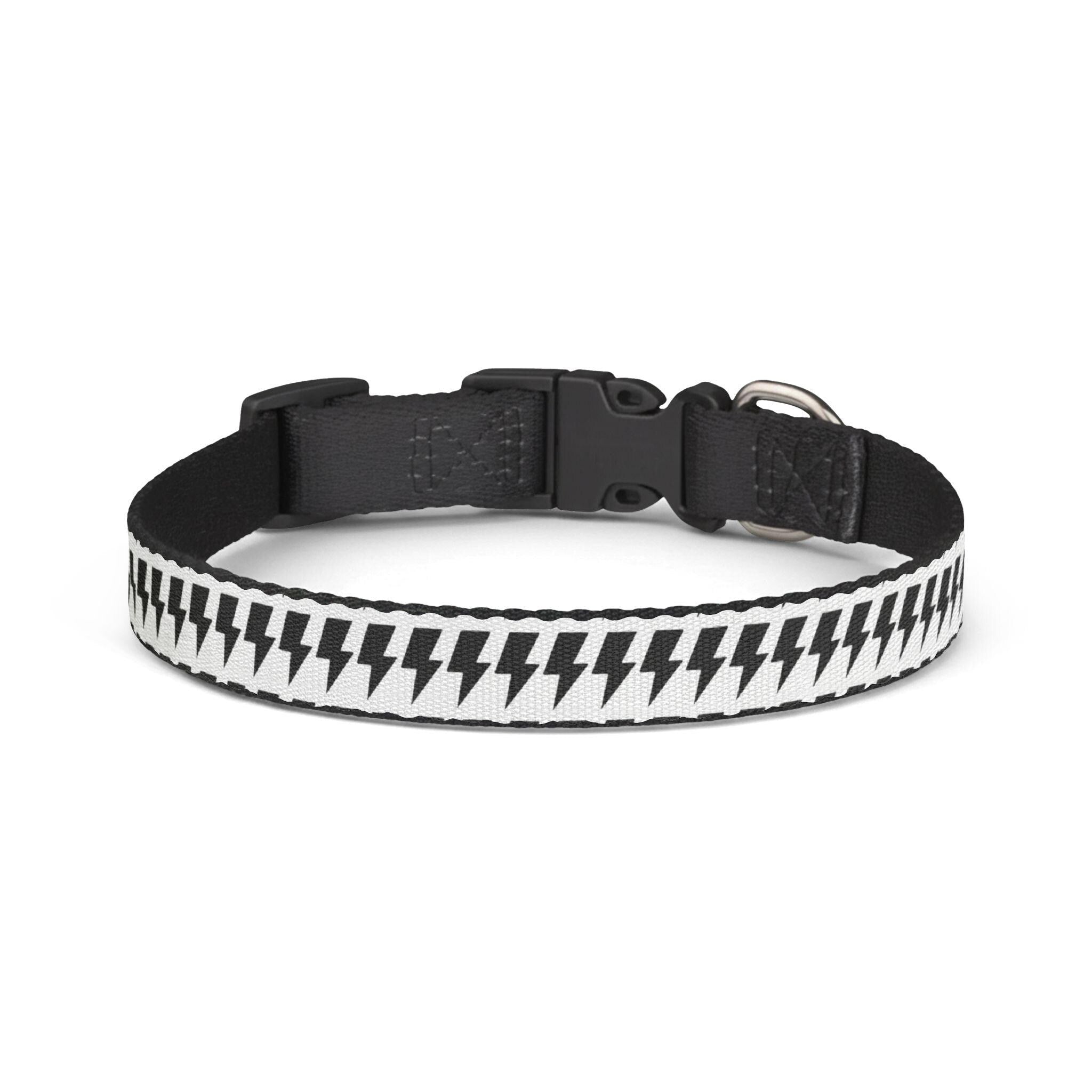 Black Lightning Bolt Clip-on Pet Collar | Adjustable Nylon Collar