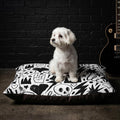 Skull Crown Hearts Pattern Pet Bed | Gothic Dog Bed