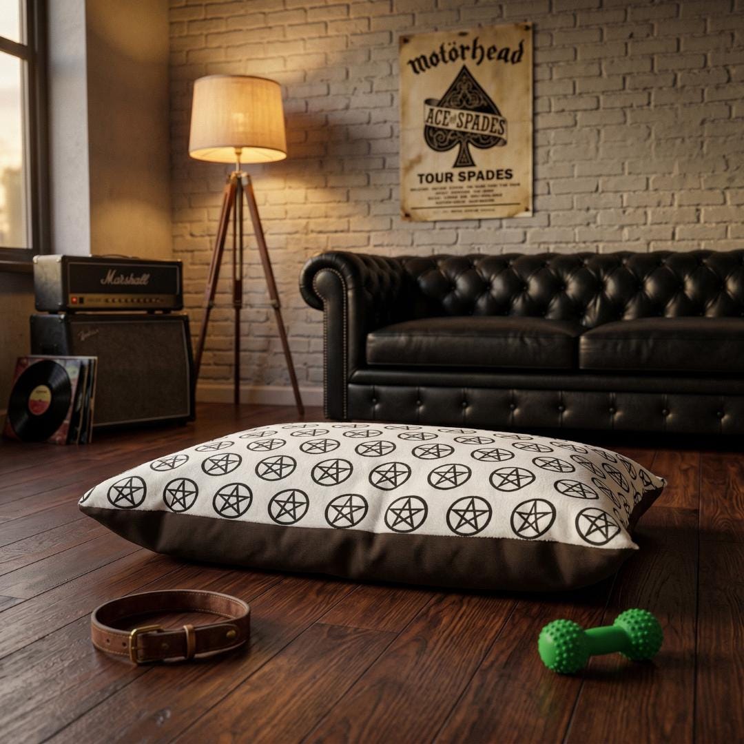 Black Pentagram Pattern Pet Bed |  Print Dog Cat Bed