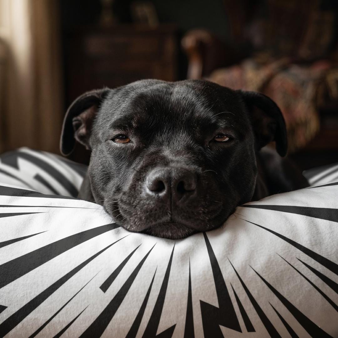 Lightning Burst Pet Bed | Electric Print, Coral Fleece Top