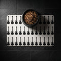 Black Guitar Pattern Pet Food Mat | 12x18 Rectangle