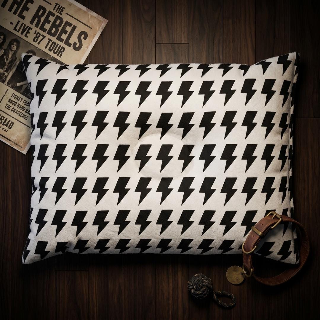 Rock Punk Lightning Bolt Pet Bed | Metal Music Dog Cat Bed