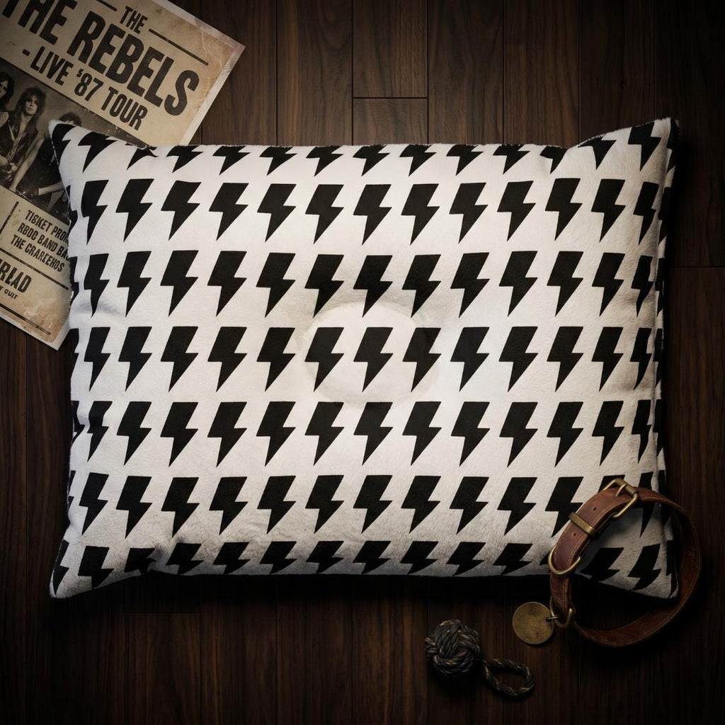 Rock Punk Lightning Bolt Pet Bed | Metal Music Dog Cat Bed